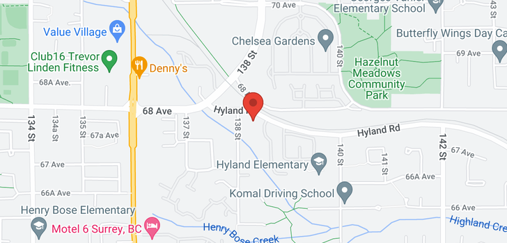 map of 13836 HYLAND ROAD